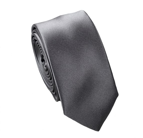 Cravate Étroite Gris Foncé