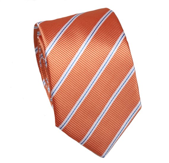Cravate Étroite Orange à Rayures