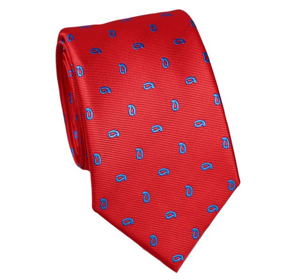 Cravate Étroite Rouge à Motif Paisley