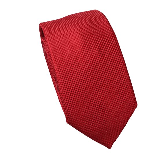 Cravate Étroite en Soie Rouge