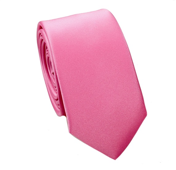 Cravate Étroite et Mouchoir Rose