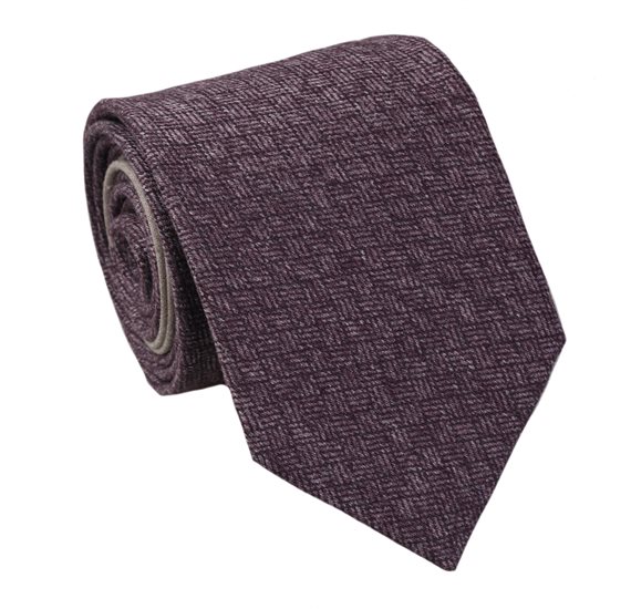 Cravate en Laine Couleur Aubergine