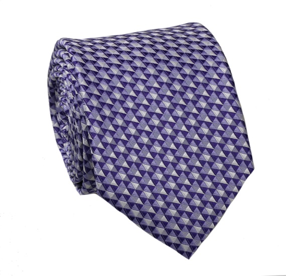 Cravate Violette à Motif Géométrique