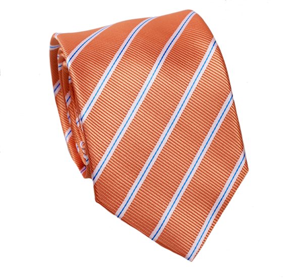 Cravate Rayée Orange