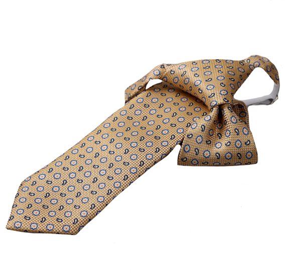 Cravate Enfant Jaune Fleurs