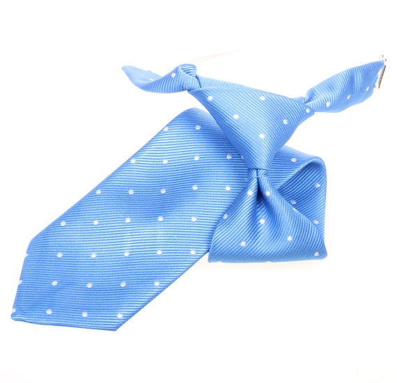Cravate Enfant Bleu Ciel à Pois Blancs