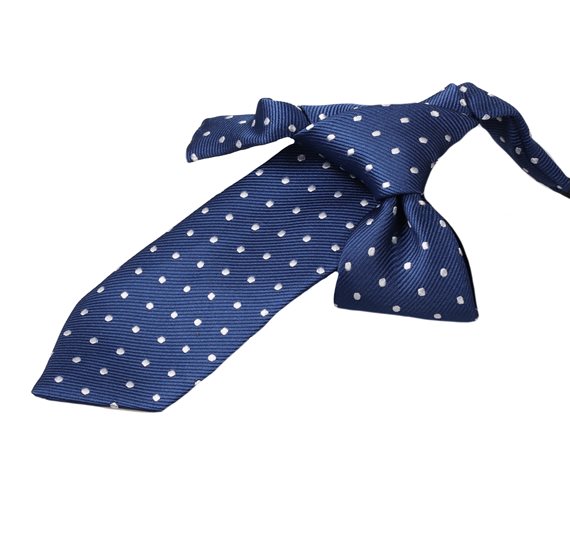 Cravate Enfant Bleue à Pois Blancs