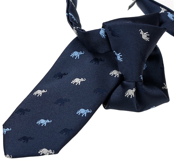Cravate Enfant Bleue Éléphants
