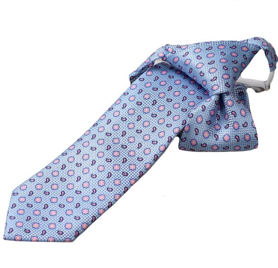 Cravate Enfant Bleu Fleurs