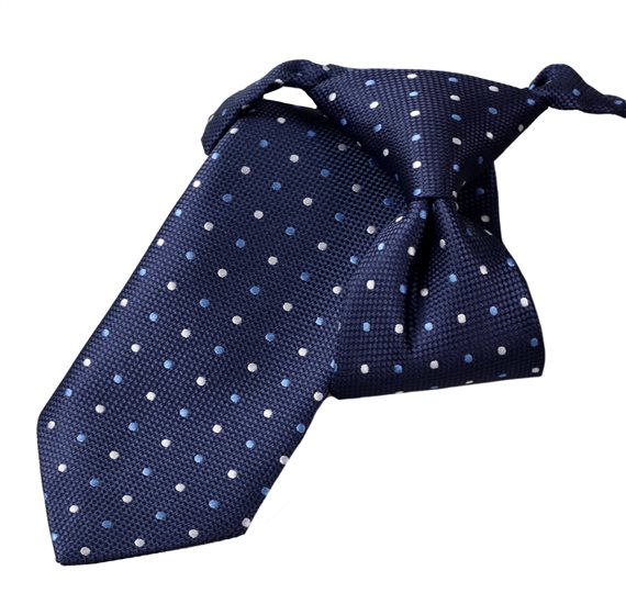 Cravate Enfant Bleue à Pois Célestes et Blancs