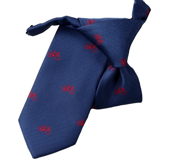 Cravate Enfant Bleu Marine Vélos Rouges