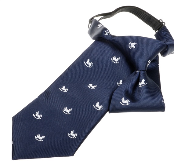 Cravate Enfant Bleu Marine avec Motifs Chevaux