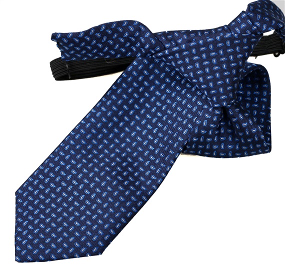 Cravate Enfant Bleu Marine à Motif Cachemire