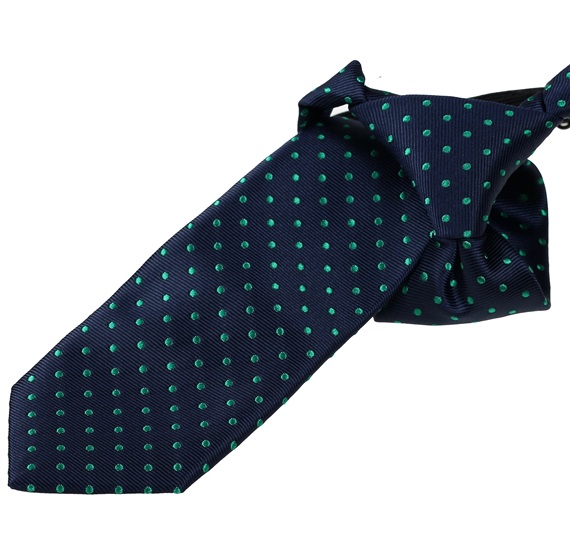 Cravate Enfant Bleu Marine à Pois Verts