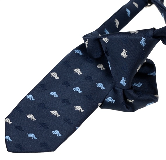 Cravate Enfant Bleu Marine avec Tortues
