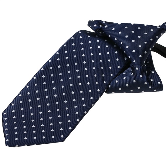 Corbata Niño Azul Marino Lunares Blancos