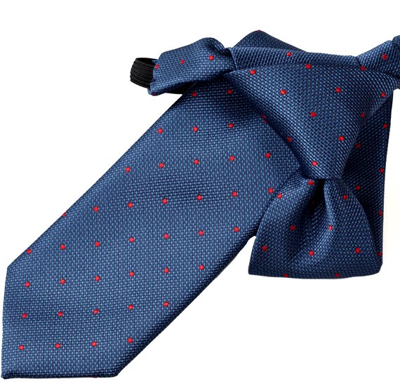 Cravate Enfant Bleu Marine Pois Rouges