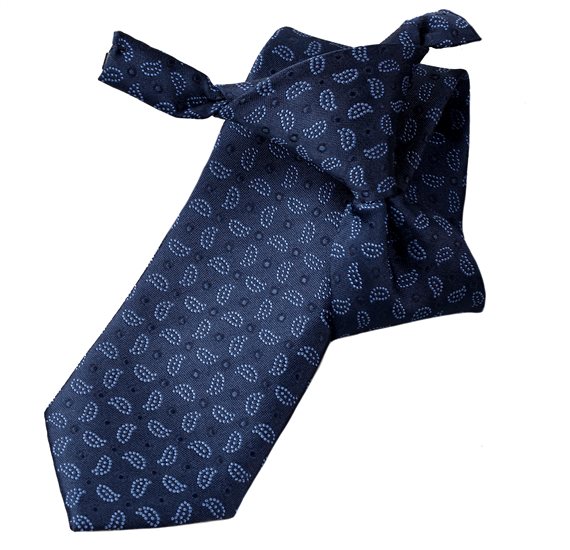 Cravate Enfant Bleu Marine Paisley Ciel