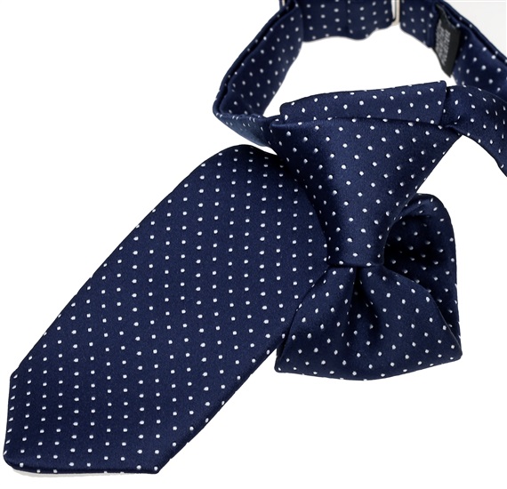 Cravate Enfant Bleue Pois Blancs