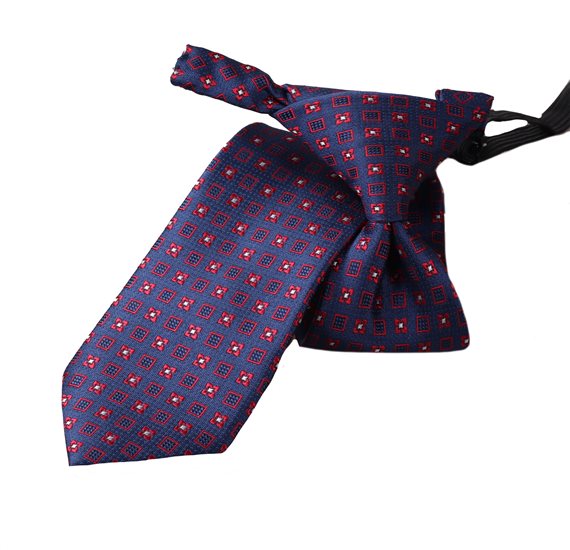 Cravate Enfant Bleue Trèfle Rouge