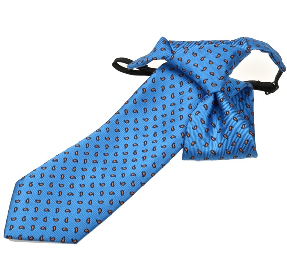 Cravate Enfant Bleu avec Cachemire Orange