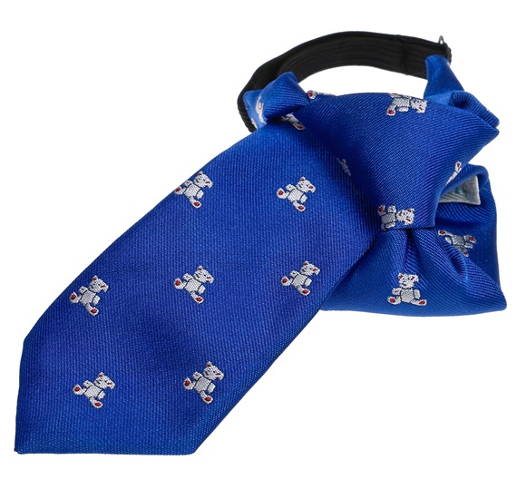 Cravate Enfant Bleu Ciel avec Ours Blancs