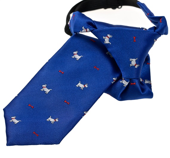 Cravate Enfant Bleu Ciel avec Chiots Blancs