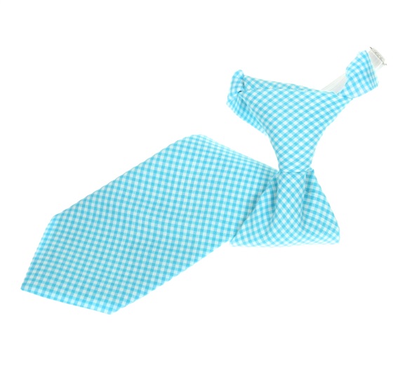 Cravate Enfant Vichy Turquoise