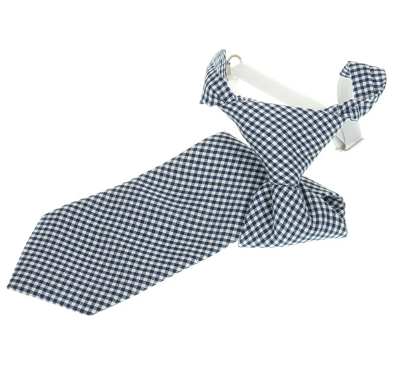 Cravate Enfant Carreaux Vichy Bleu Marine