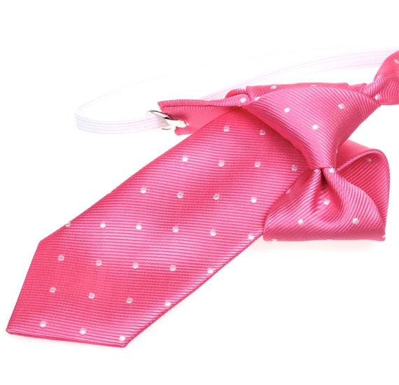 Cravate Enfant Rose Fuchsia à Pois Blancs