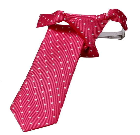 Corbata Niño Fucsia con Lunares Blancos