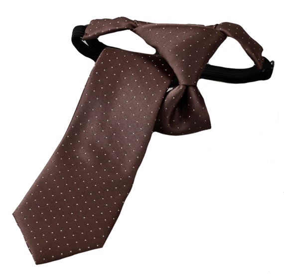 Cravate Enfant Marron à Pois Blancs