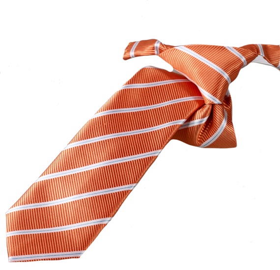 Cravate Enfant Orange Rayures Blanches