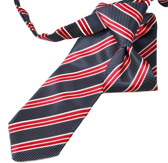 Cravate Enfant Rayures Grises et Rouges