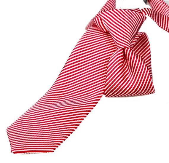 Cravate Enfant Rayures Rouges et Blanches