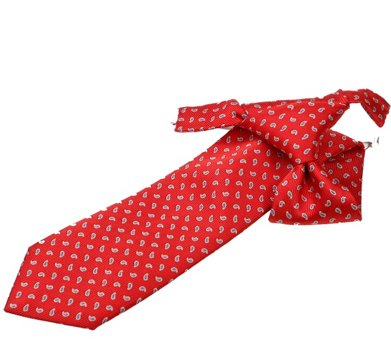 Cravate Enfant Rouge à Cachemire Bleu