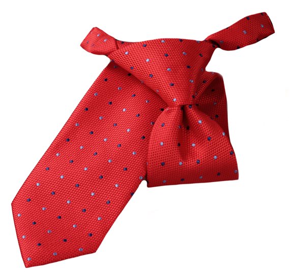 Corbata Niño Roja con Lunares Azules