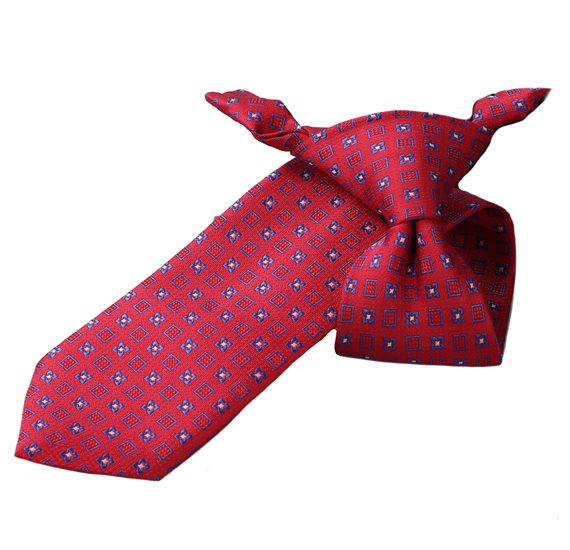 Cravate Enfant Rouge Trèfle Bleu