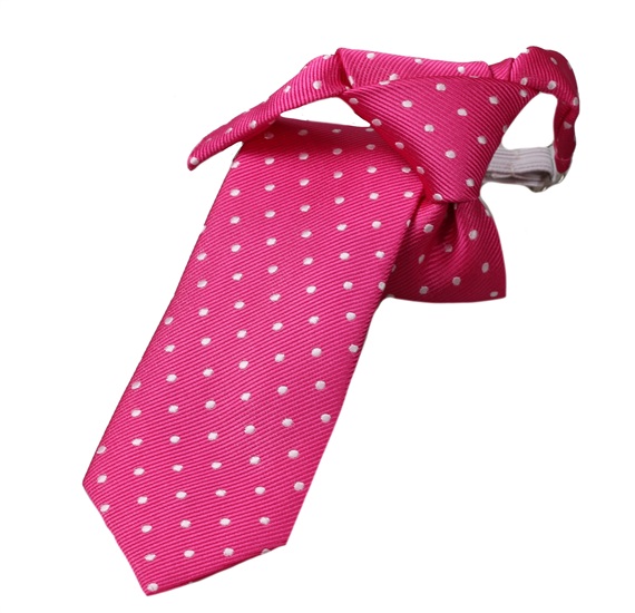 Corbata Niño Rosa Fucsia con Lunares Blancos