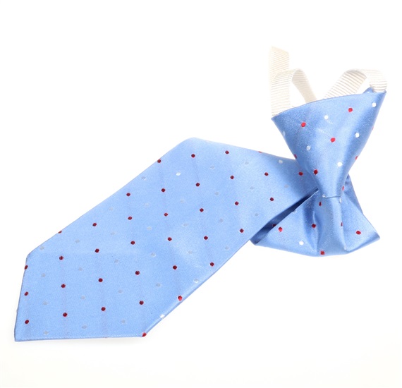 Cravate Enfant Soie Bleu Ciel à Pois