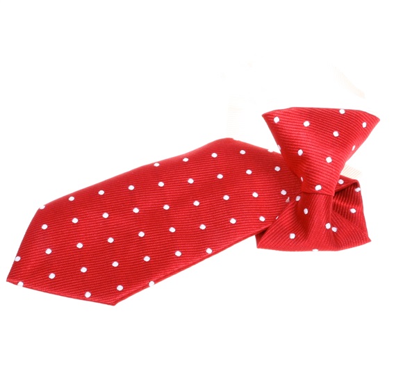 Cravate Enfant en Soie Rouge à Pois Blancs