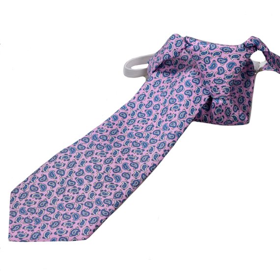 Cravate Enfant en Soie Rose Paisley