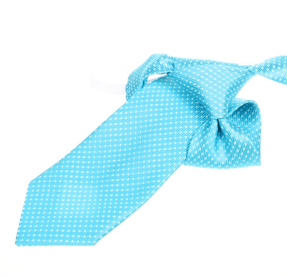 Cravate Enfant Turquoise à Pois Blancs