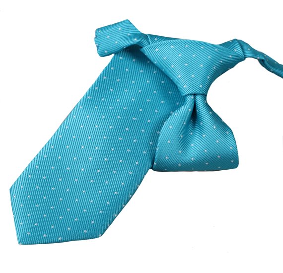 Cravate Enfant Turquoise à Pois