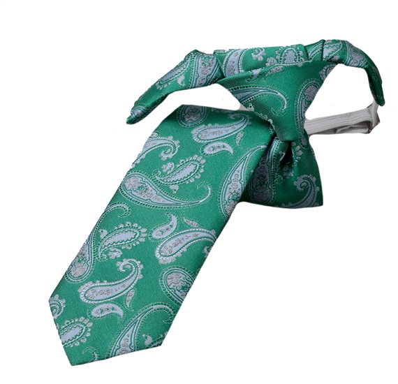 Cravate Enfant Vert à Motif Cachemire