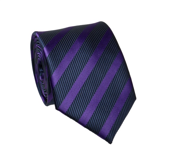 Cravate Rayures Bleu Marine et Violet