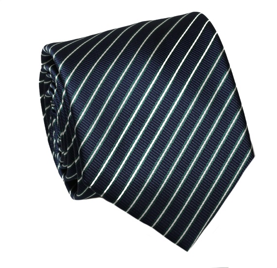 Cravate Rayures Bleu Marine et Vert