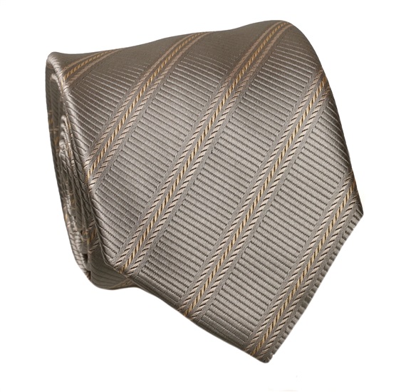 Cravate Rayures Beige Pierre