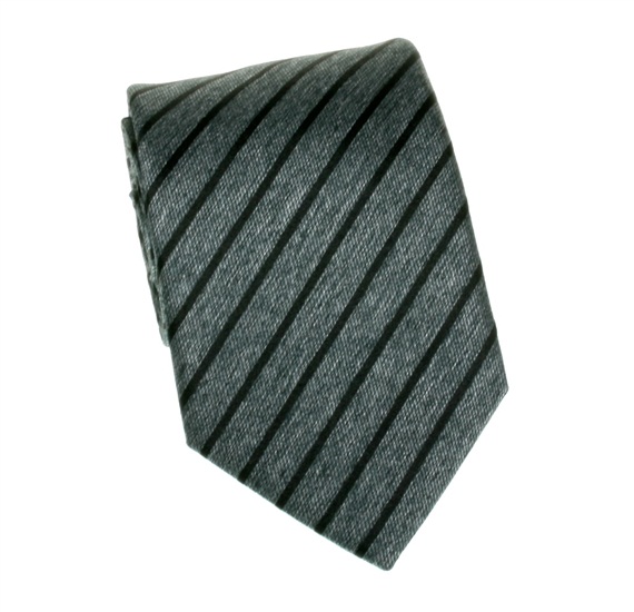 Cravate à Rayures Gris Anthracite et Noires