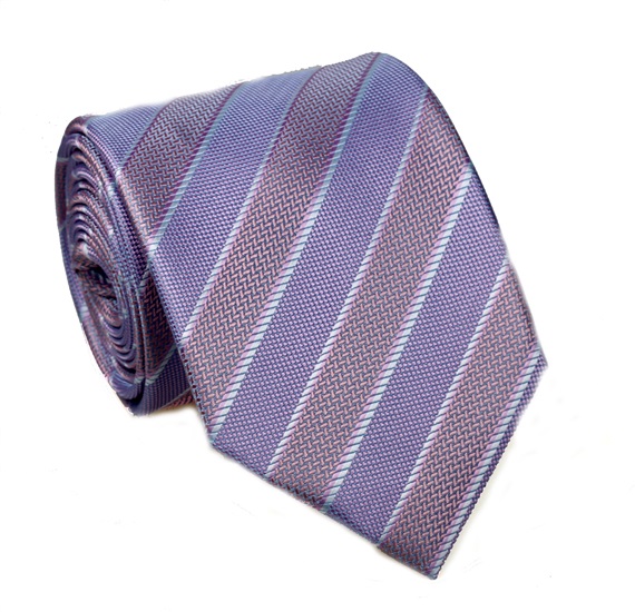 Cravate à Rayures Mauve